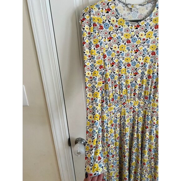 Boden Women's Floral Multicolor Long Sleeve Dress with pockets Size 4 - Picture 4 of 6